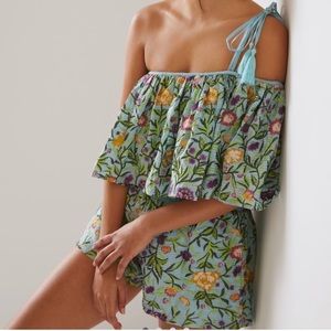 La Fuori x Anthropologie Embroidered Romper